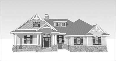 Rough 3D black & white elevtaion