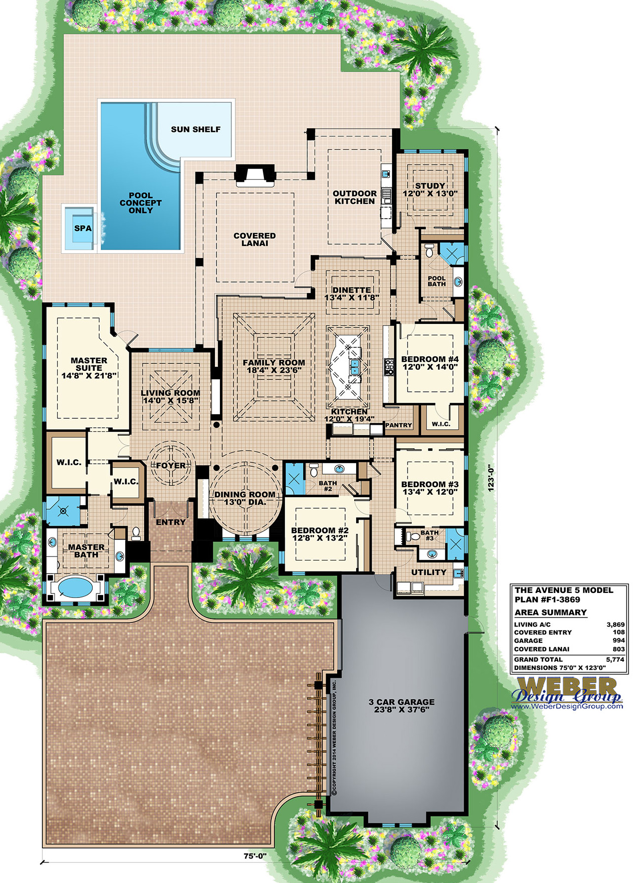 1 Story House Plans: One Story Modern Luxury Home Floor Plans