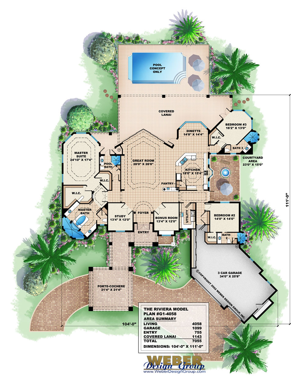 tropical house plans with courtyards