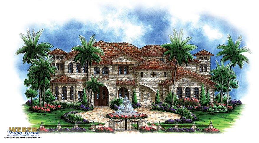 Luxury House Plan: Andalusian Castle Home Floor Plan with Tuscan Style