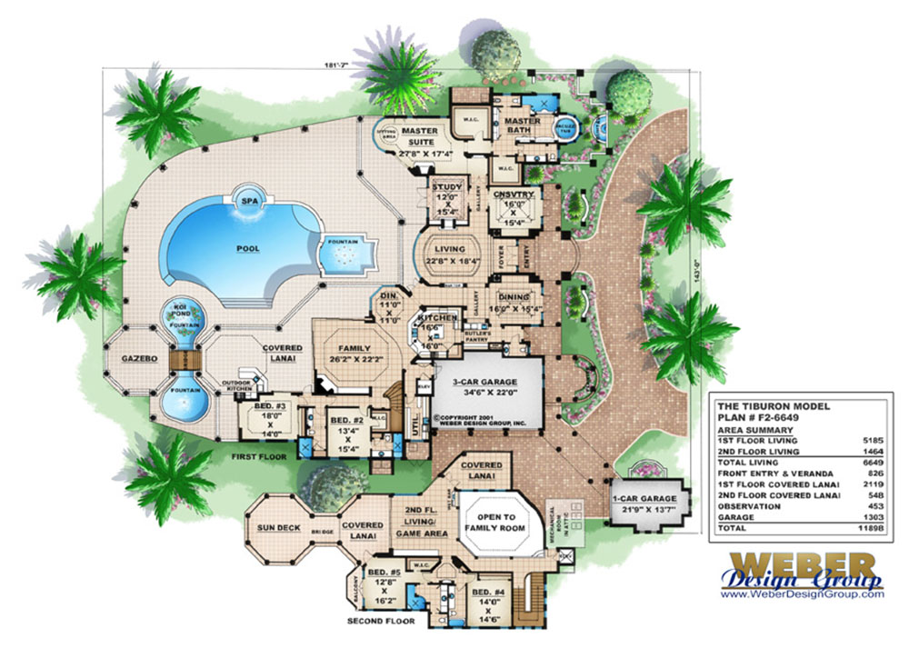 Story Luxury Coastal Home Floor Plan, House Floor Plans With Observation Tower Room