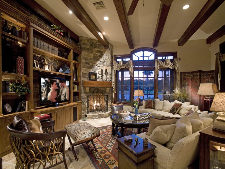 cozy living room with fireplace and soft natural light