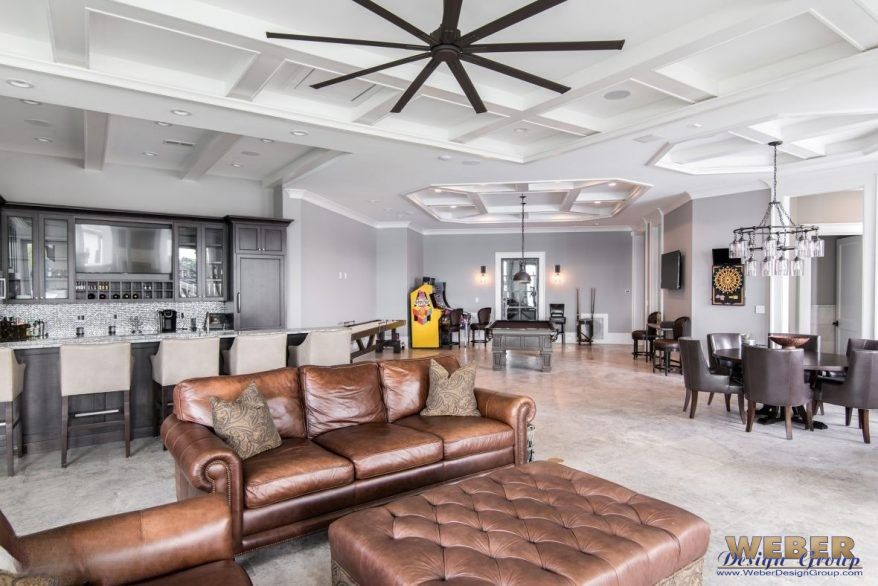 Open great room layout with bar and seating that supports flexible everyday living